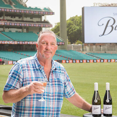 Sir Ian in Australia at the launch of Botham Wines