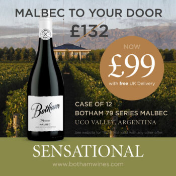 Malbec to your door OFFER a case of 12 Uco Valley Botham 79 Series Malbec